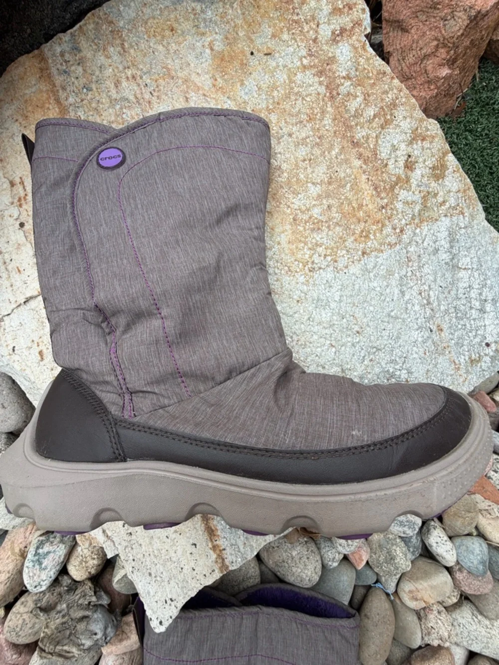 Crocs Faux Fur Lined Winter Boots Womens 10 Cozy Tall Snow‎ Boots